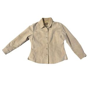 Women's Vintage A.M.I. Suede Leather Jacket Beige Size Large Western Cowgirl